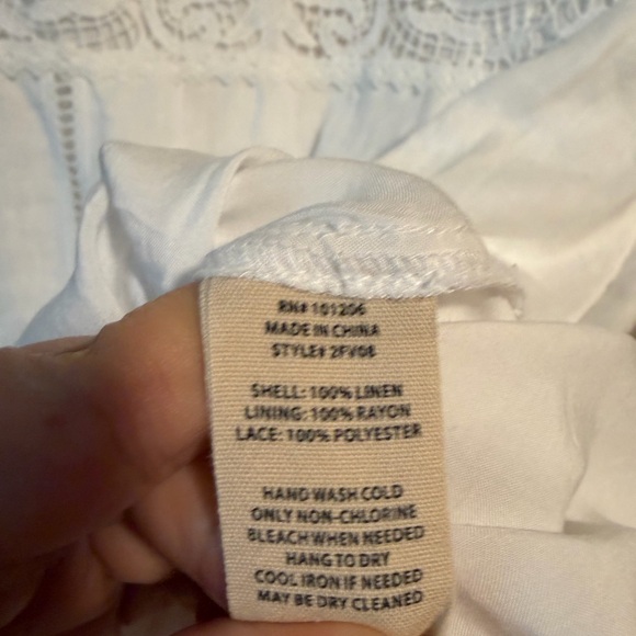 Soft Surroundings Dress Size 16 White Linen Araminta Lace Crochet Plus size - Picture 7 of 9